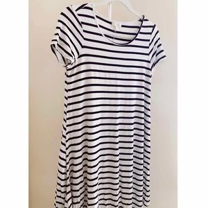 Black and white striped dress